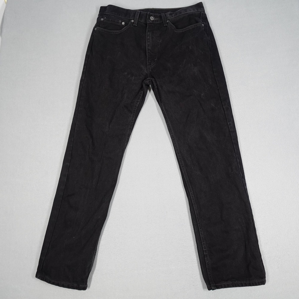 Levi's 505 Jeans Men 35x32 Black Regular Fit Straight Leg Denim Casual Workwear